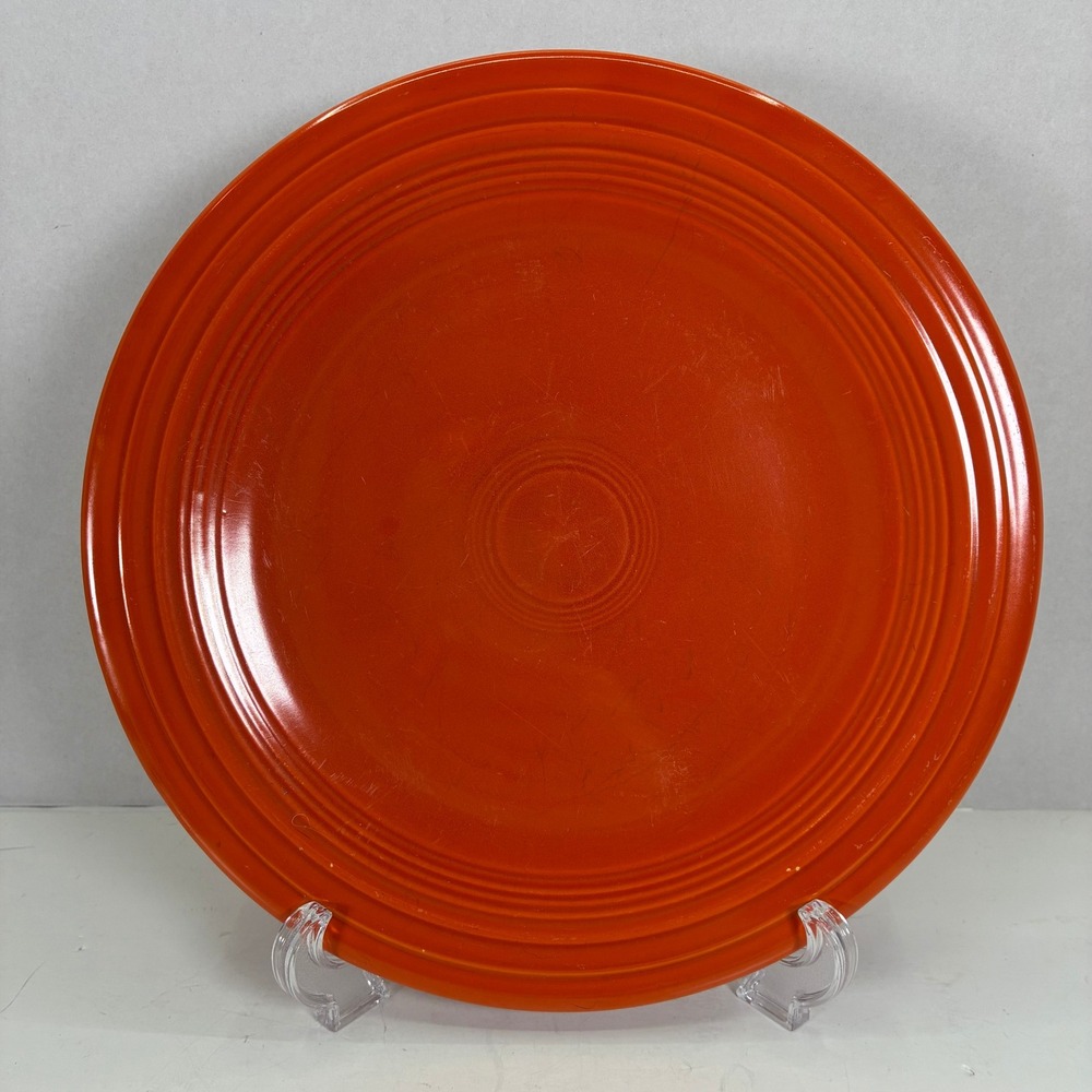 Vintage Fiesta Red Dinner Plate 10.5" Radioactive Orange HLC USA Art Deco Round